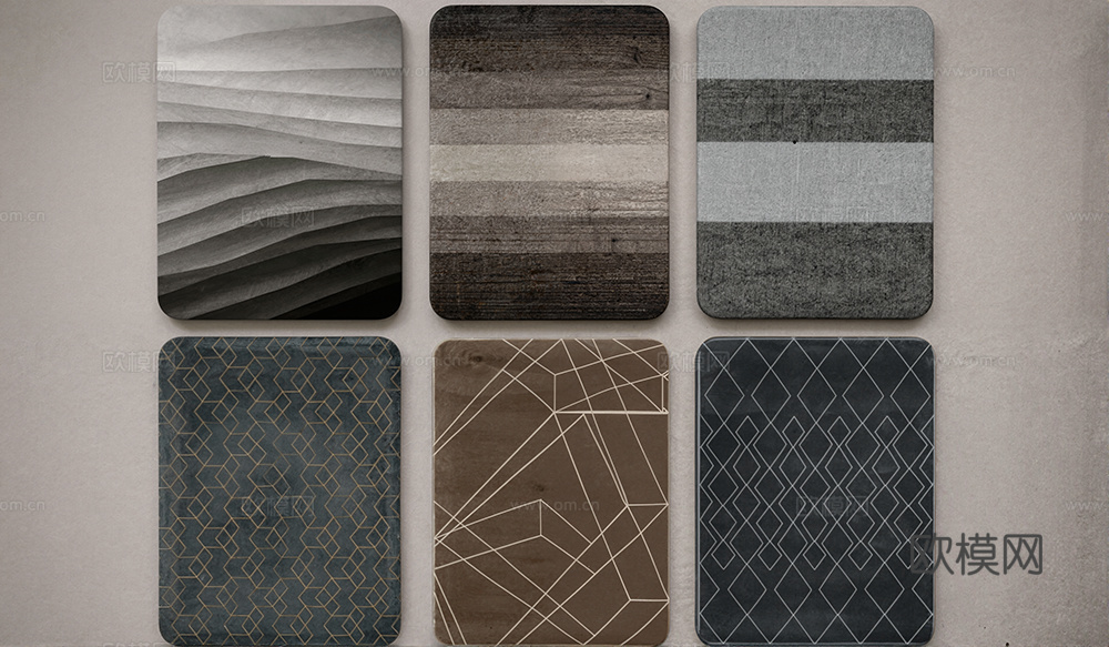 新中式方形地毯su模型