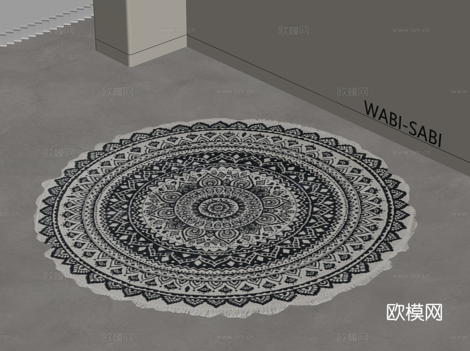 中古风地毯su模型