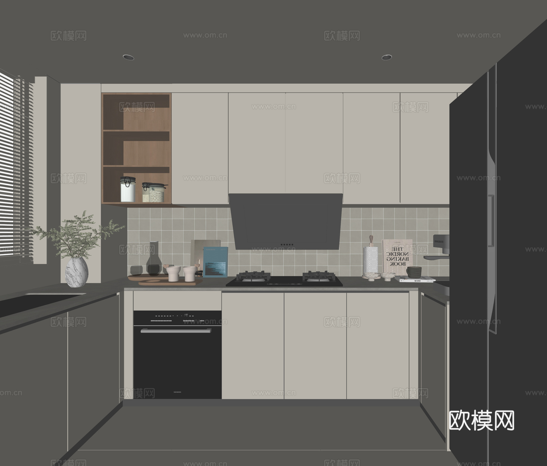 现代家居厨房su模型