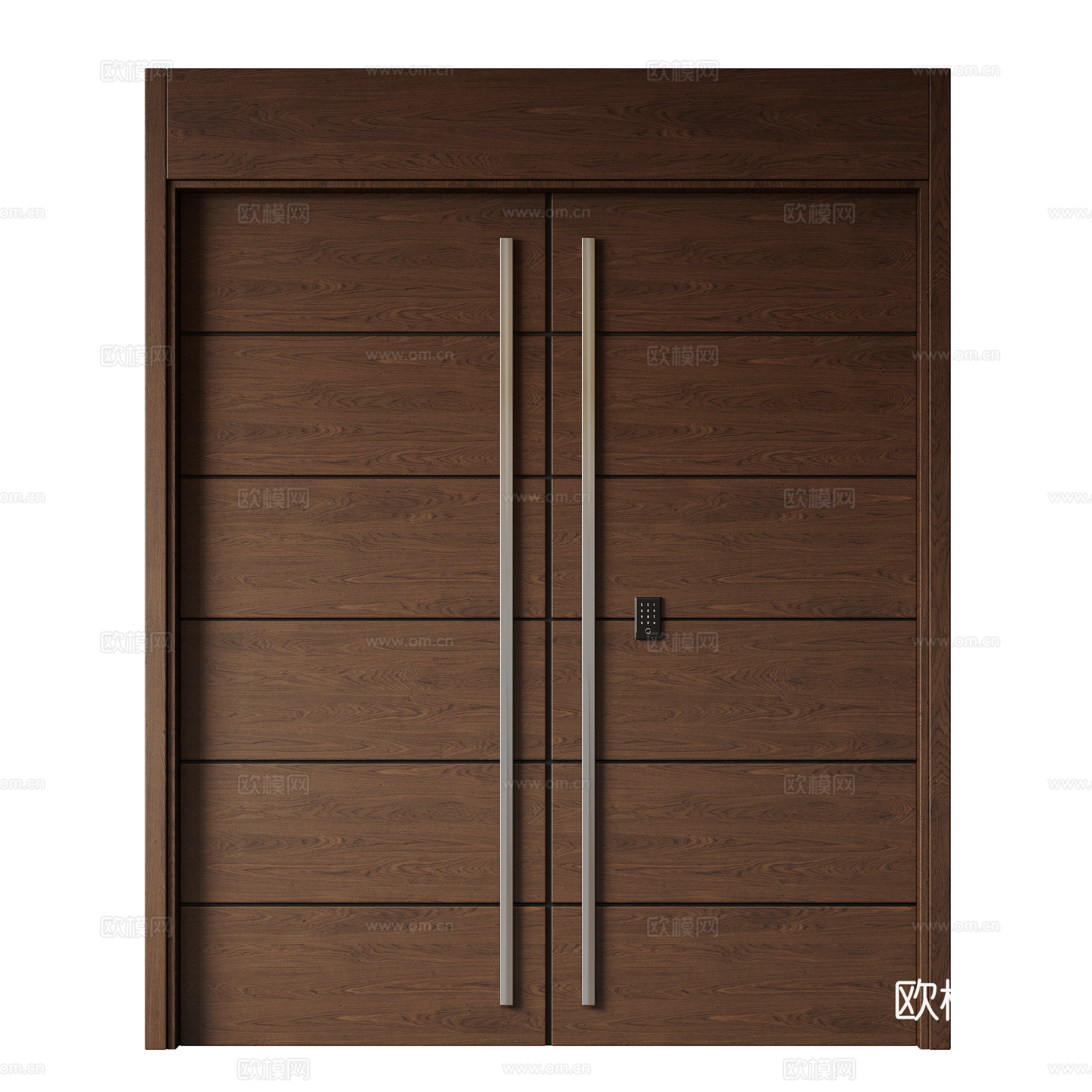 现代极简双开门 中古平开门 入户门 防盗门 通顶对开门 别墅su模型