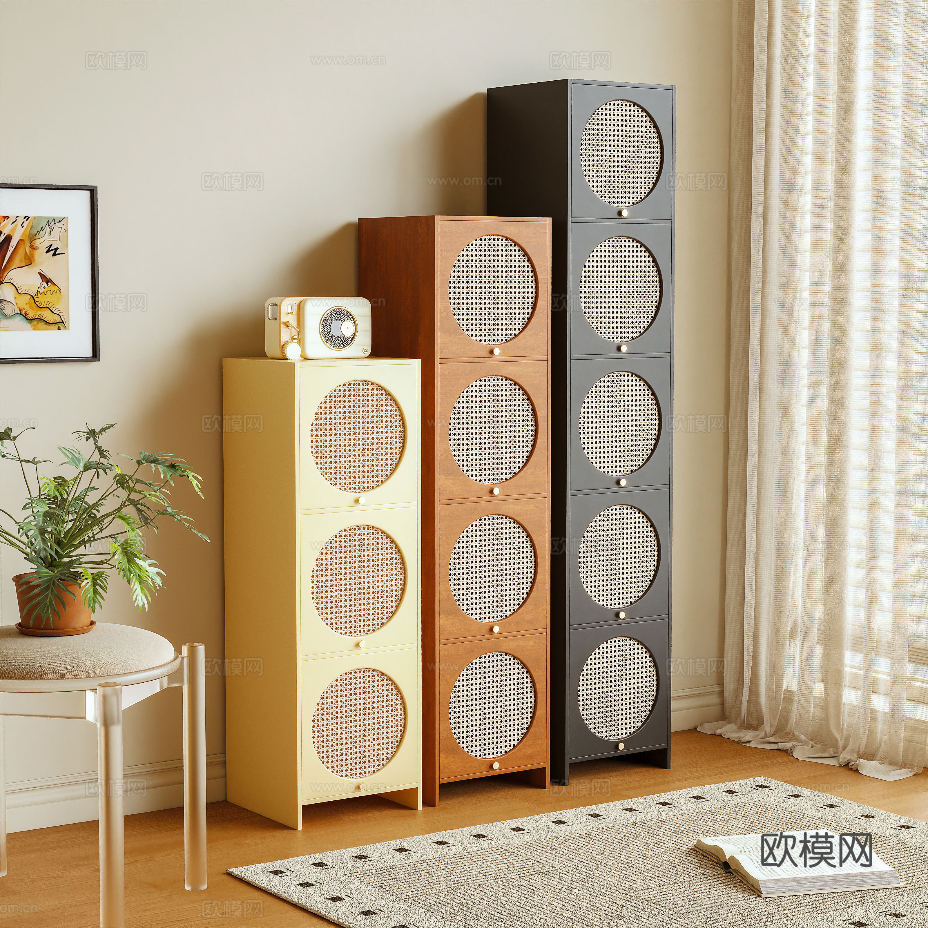 储物柜 边柜 置物柜 高柜3d模型下载