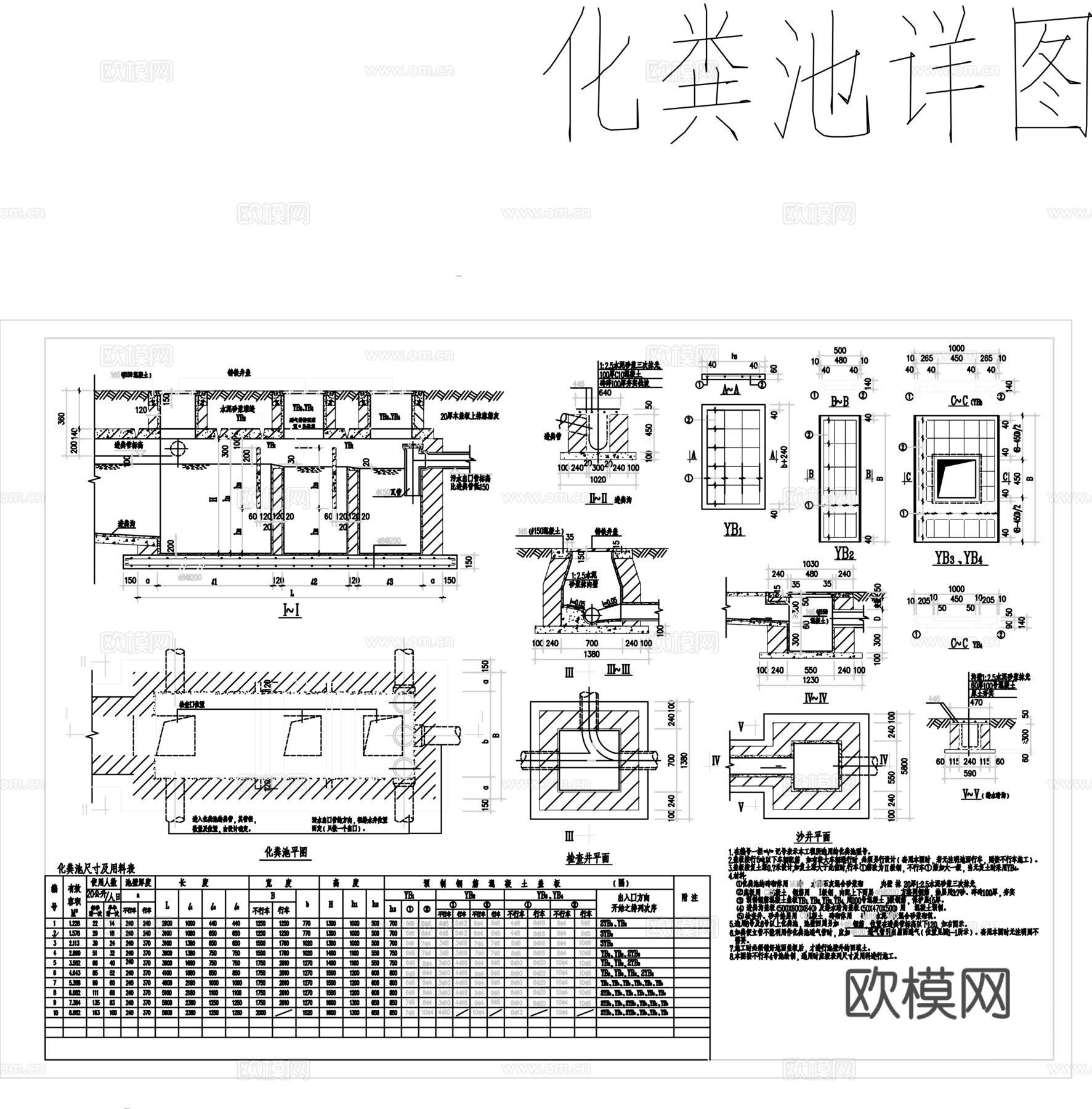 多套化粪池施工图cadcad施工图