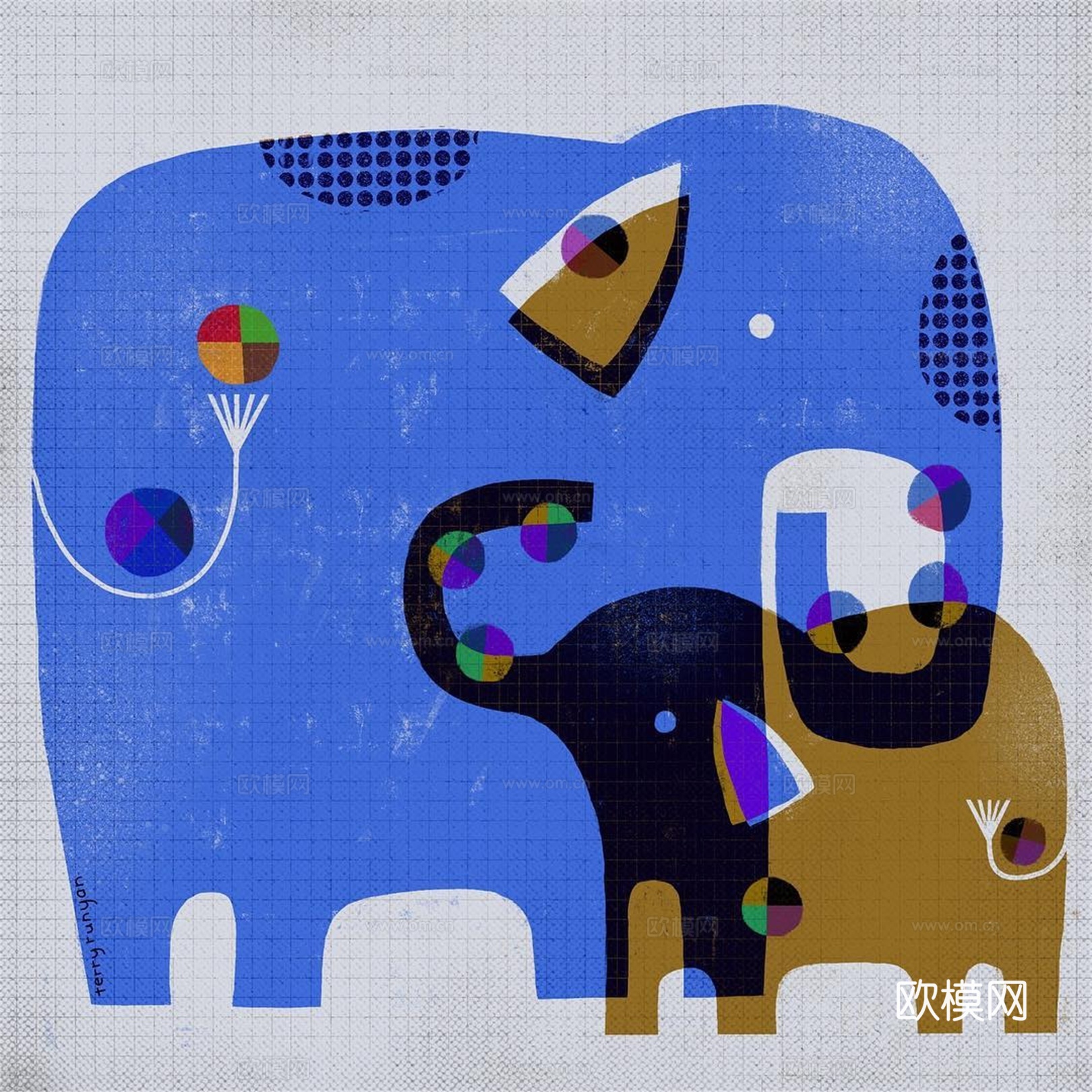 可爱动物手绘创意童趣插画猫咪动物插画治愈系插画可爱儿童插画下载