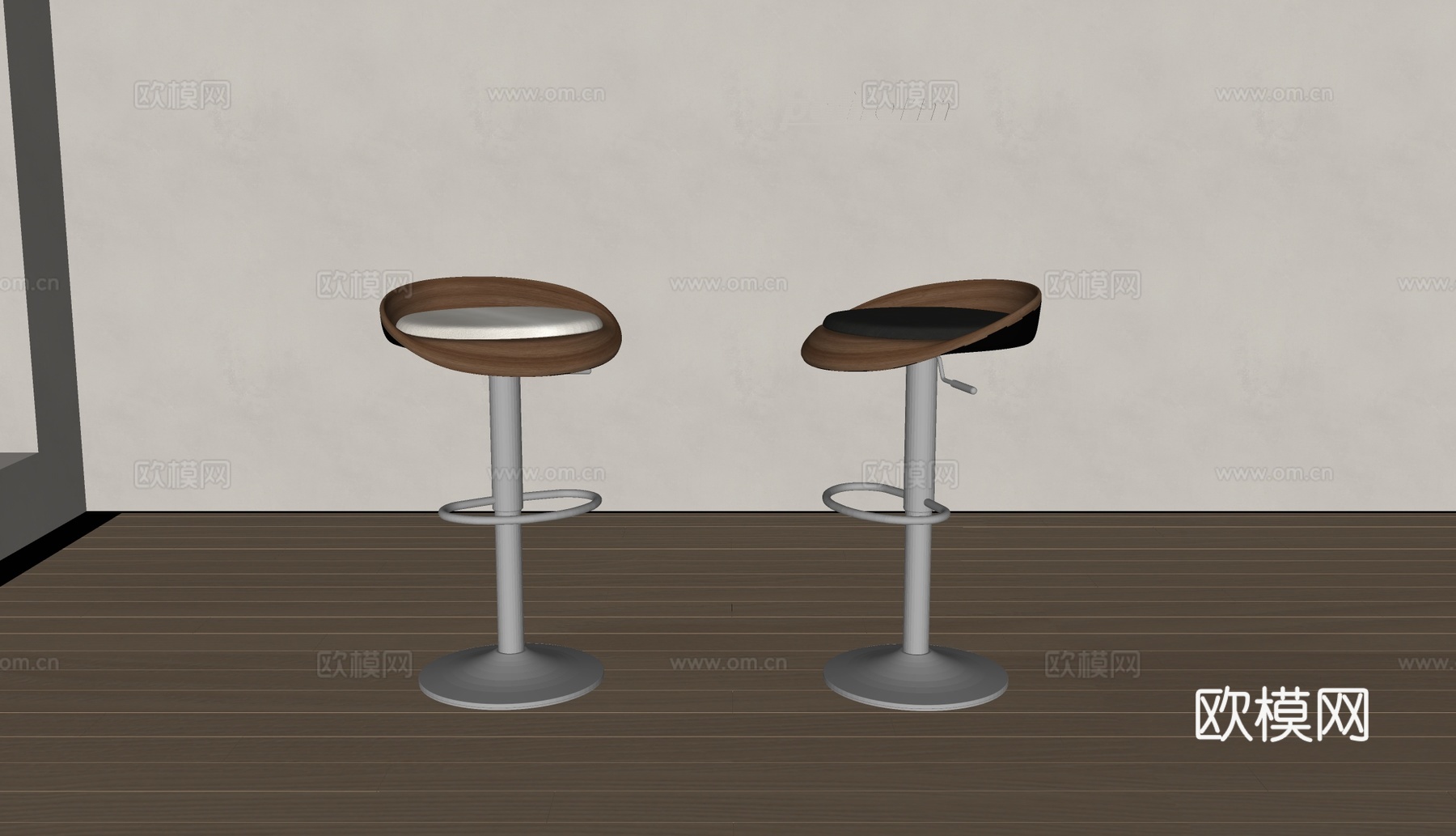 poliform现代吧椅 实木吧椅 旋转椅su模型