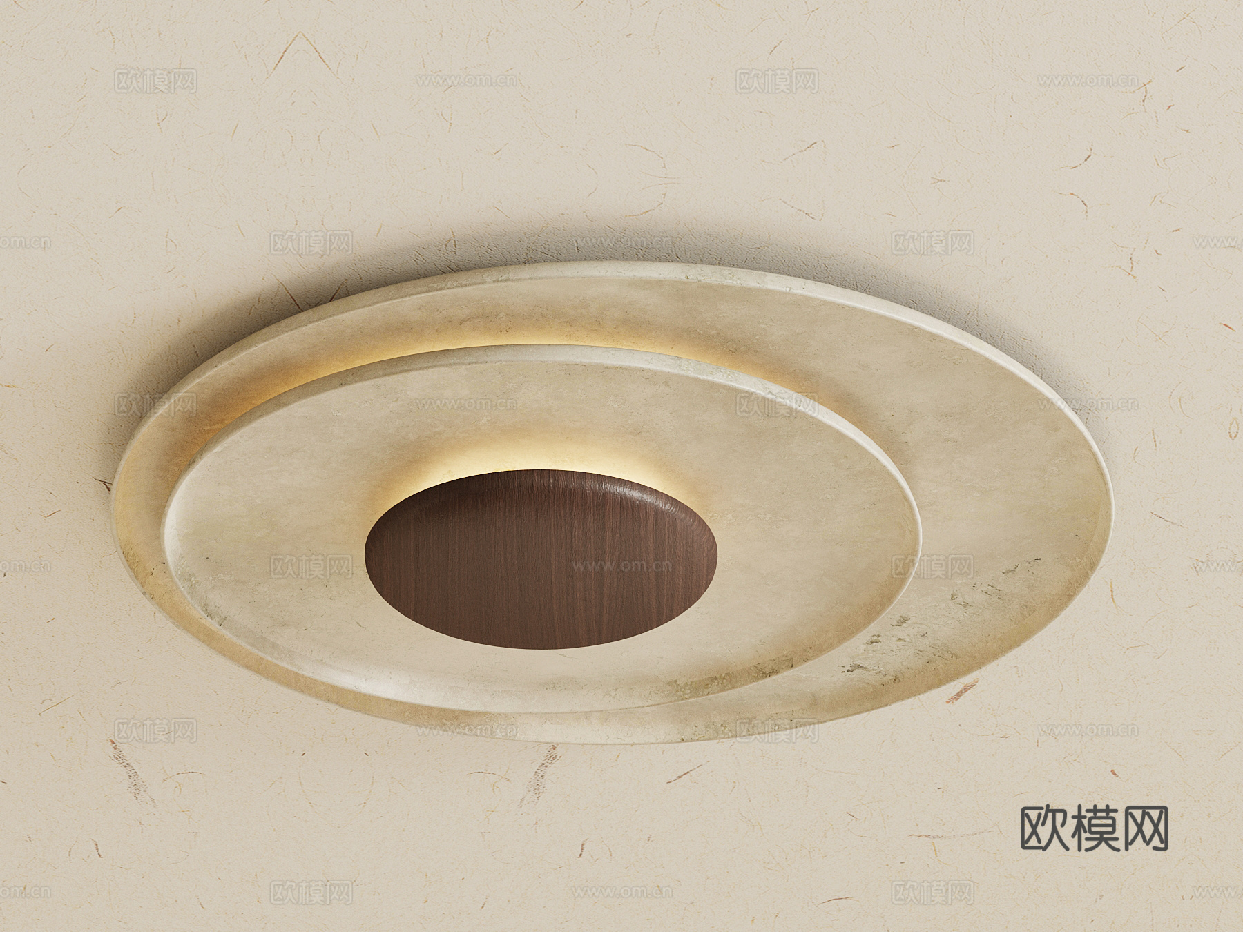 侘寂中古吸顶灯su模型