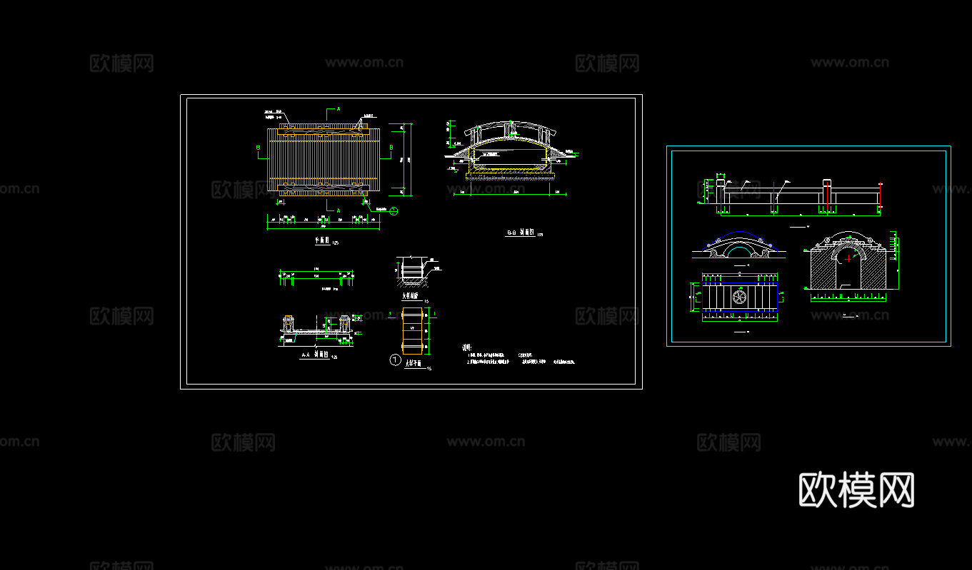 景观桥CADcad施工图