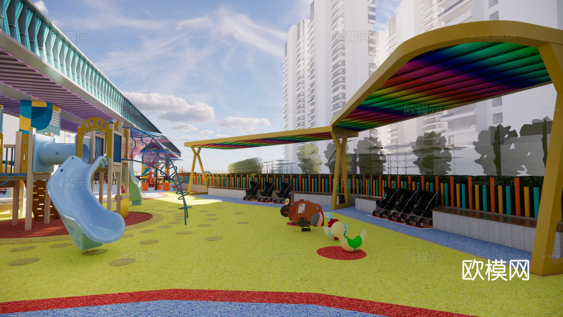 桥下空间平面图效果图  儿童桥下空间平面图cad施工图