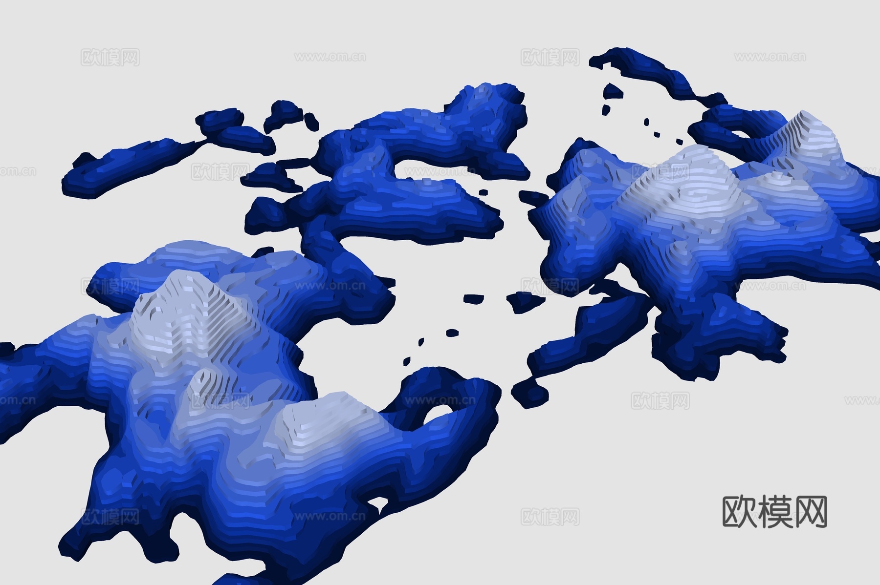 切片山 海岛 小岛 美陈山 山体 山地 公园景观 地形 山地su模型