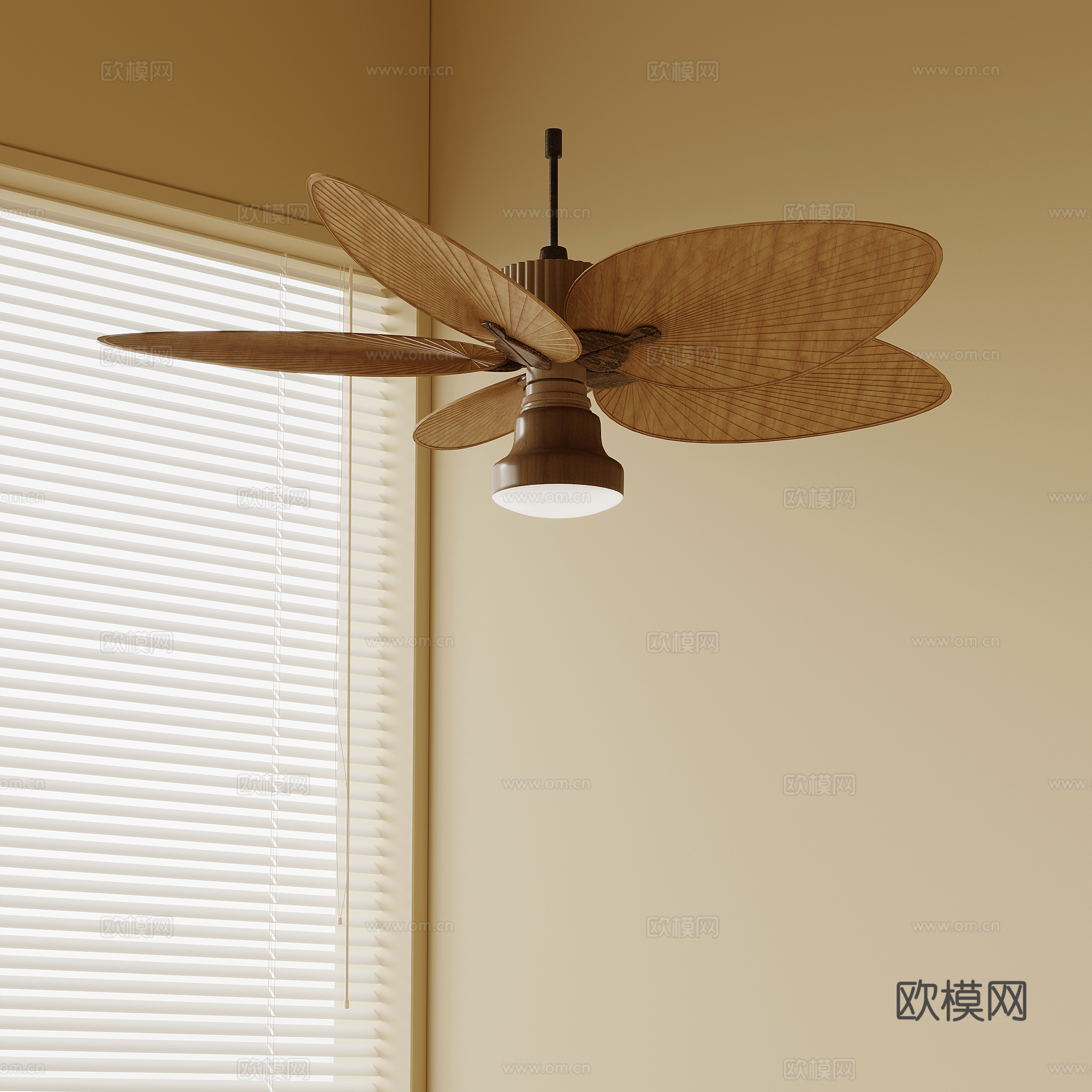 侘寂风风扇灯 吊灯su模型