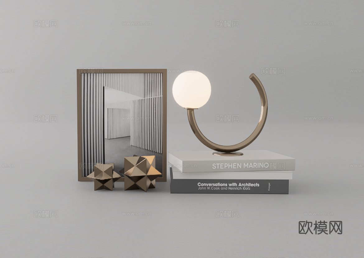 书籍摆件su模型