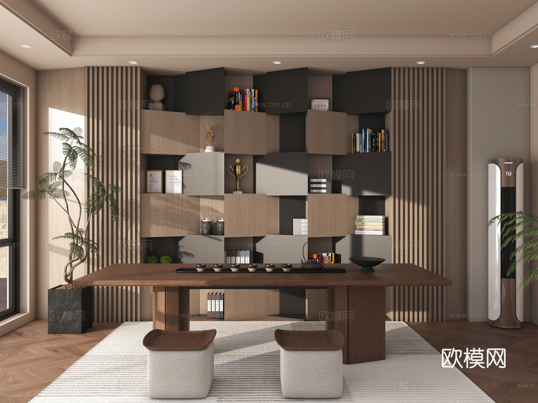 茶室 新中式茶室3d模型下载