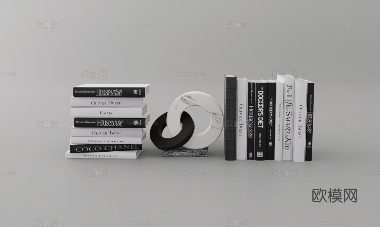 书籍摆件su模型