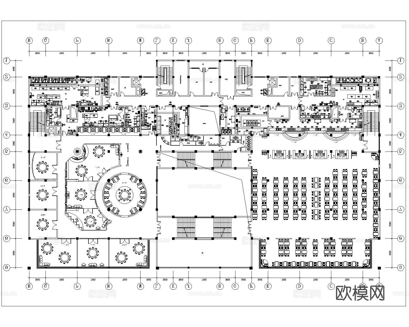 食堂CAD平面布置图cad施工图