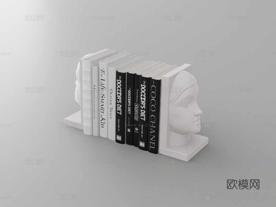 书籍摆件su模型