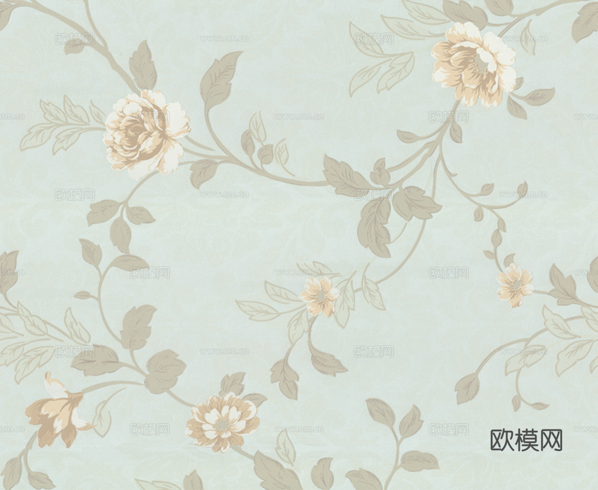 浅蓝色花纹壁纸