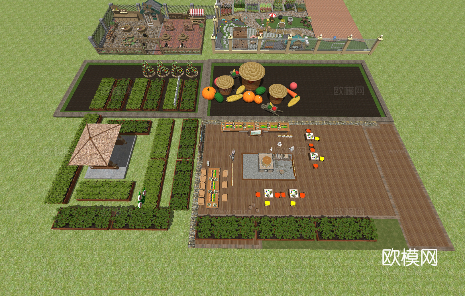 儿童工坊种植园su模型