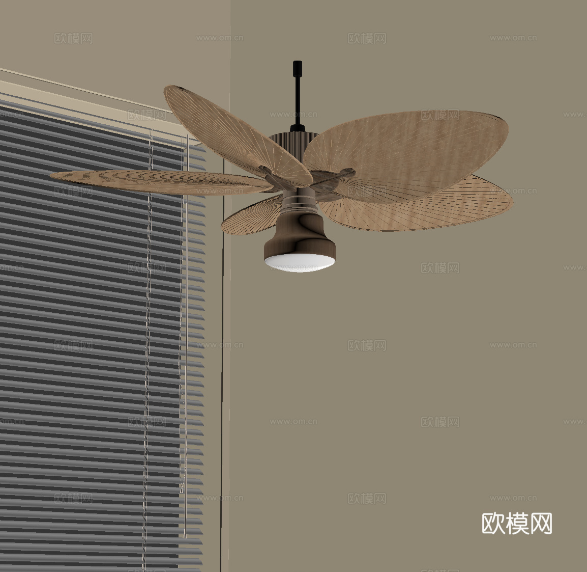 侘寂风风扇灯 吊灯su模型