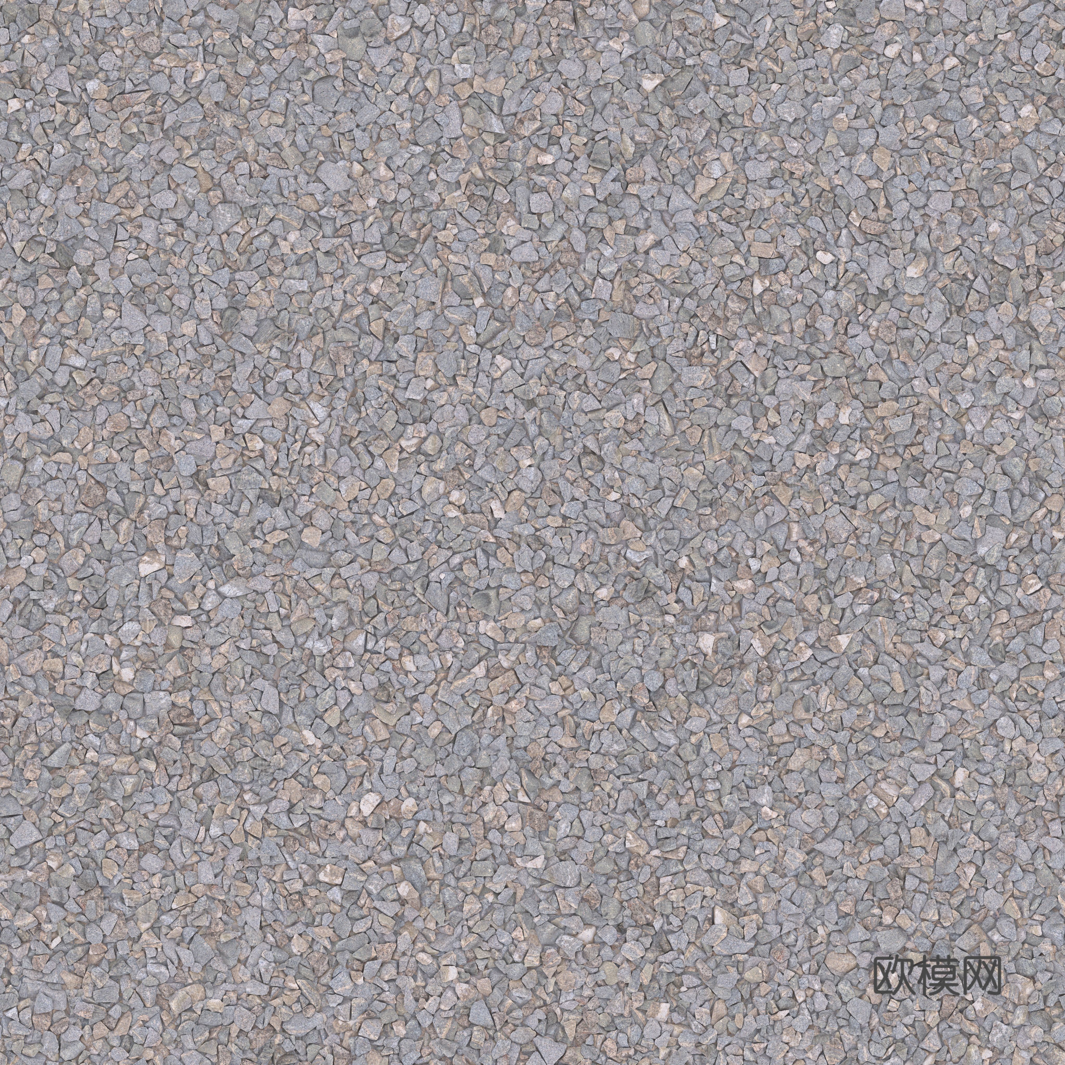现代砾石地面铺装