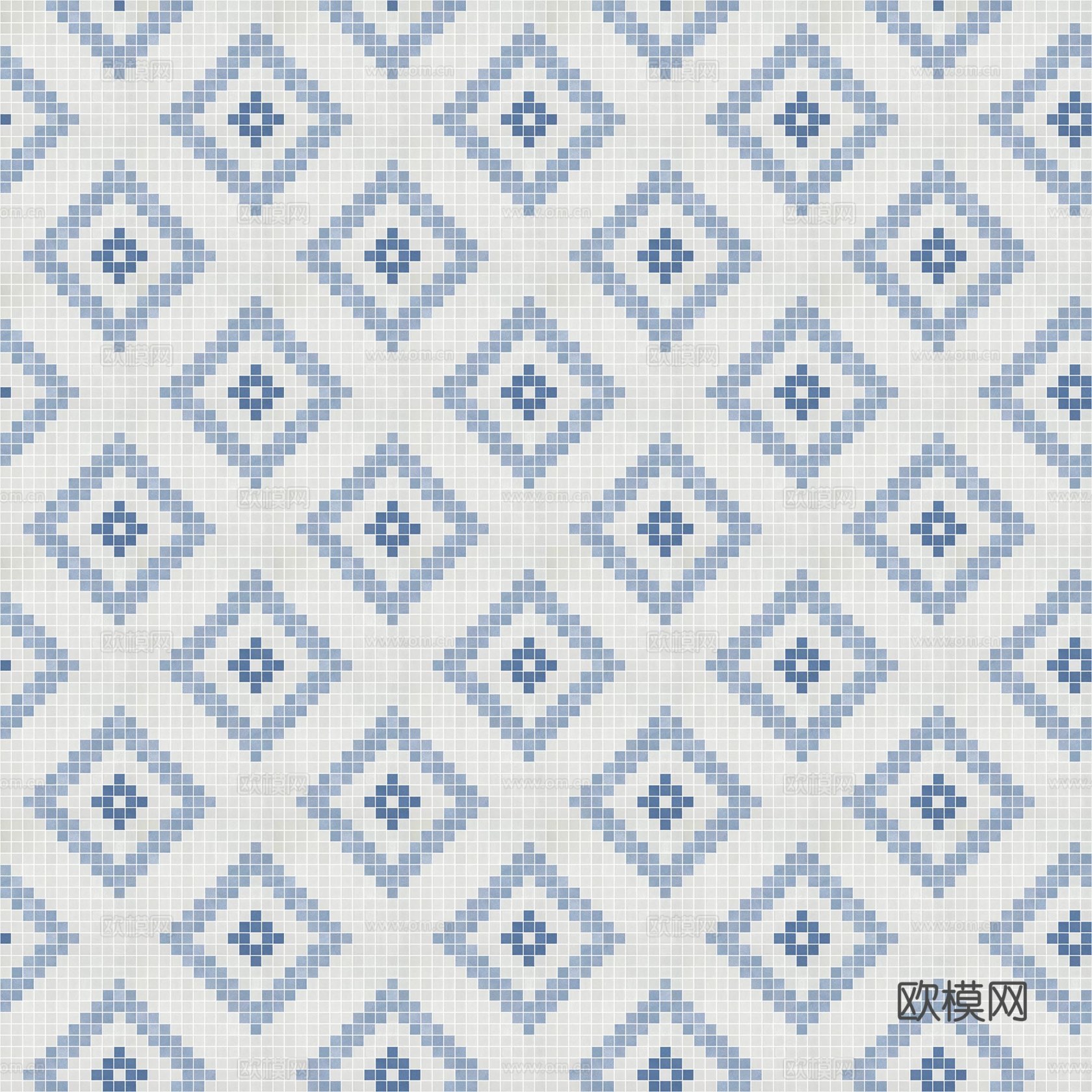 北欧风蓝白几何拼花马赛克