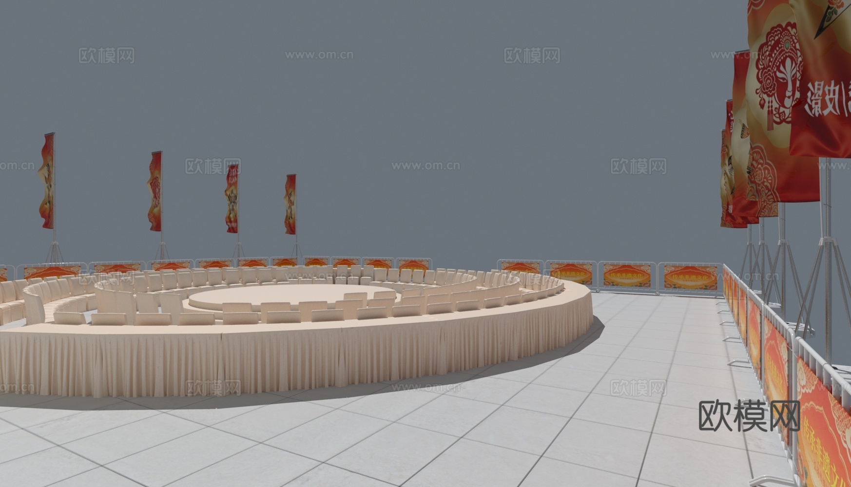 现代活动峰会展会表演户外3d模型下载（渲染图3）