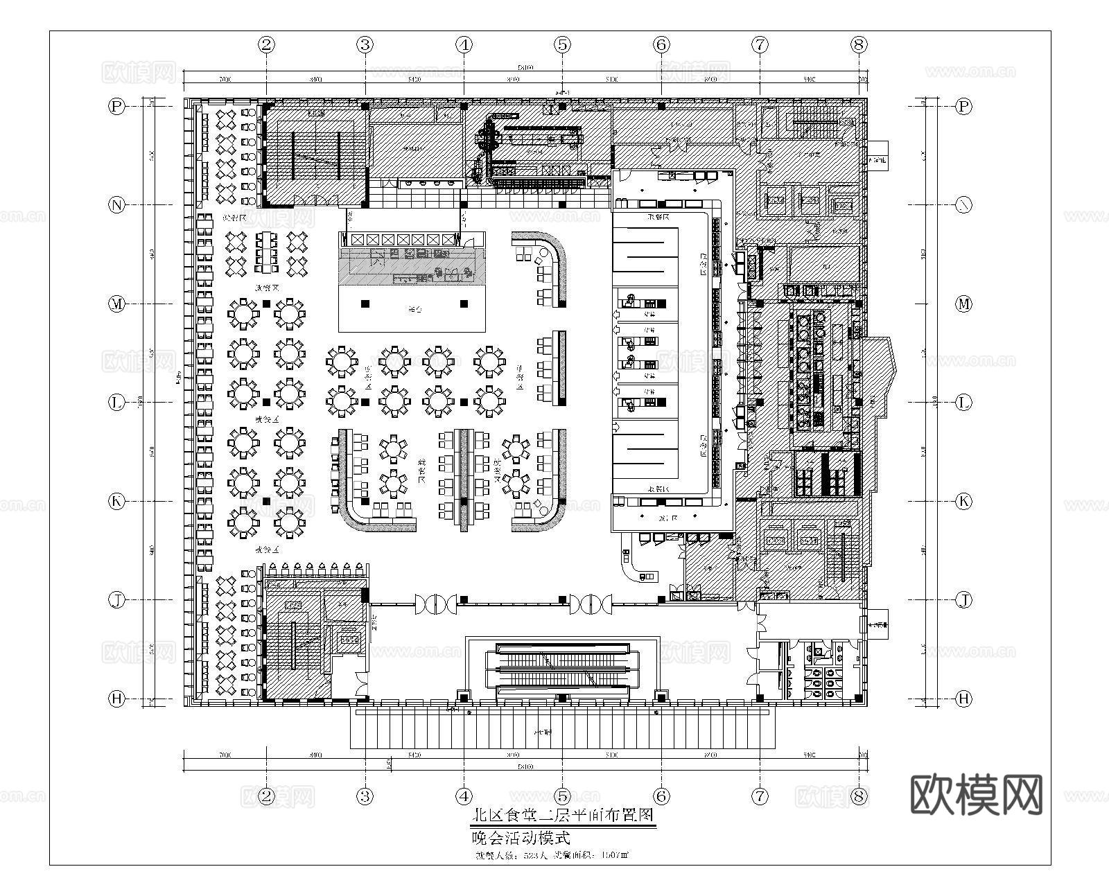 食堂CAD平面布置图cad施工图