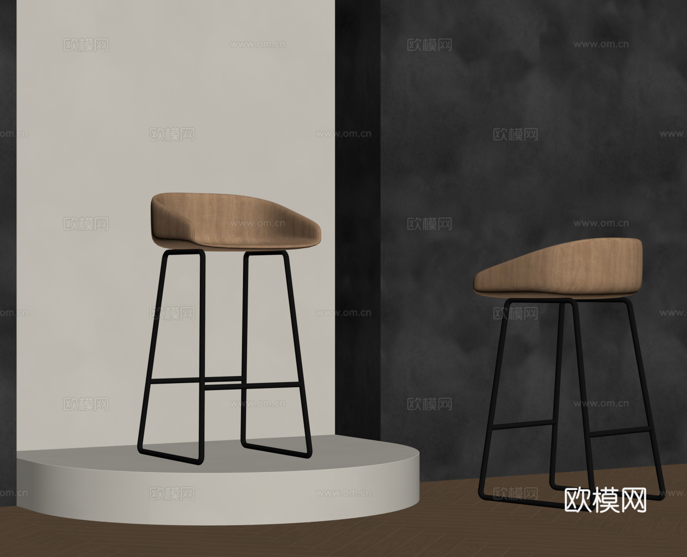 现代简约吧椅 吧凳su模型