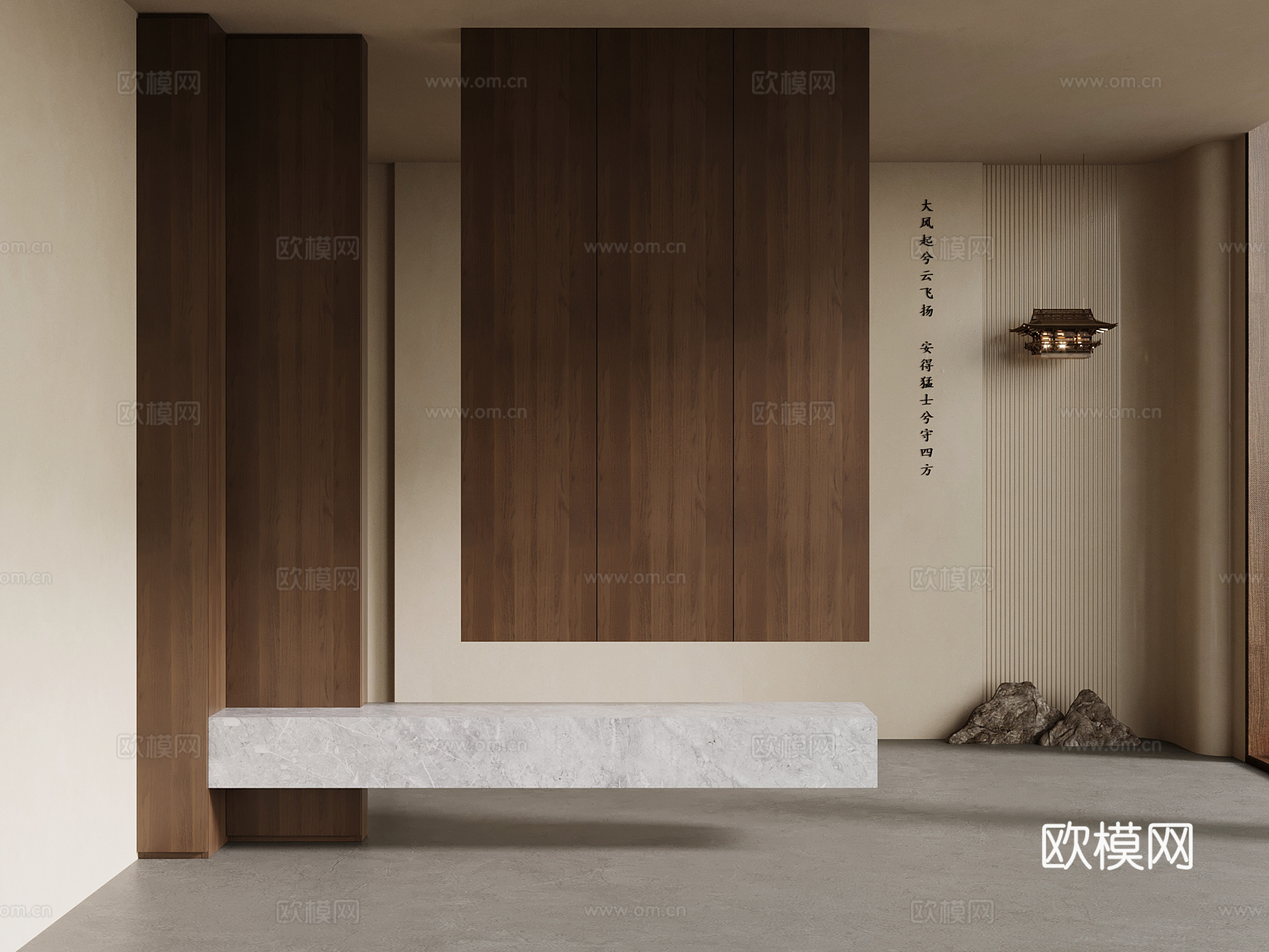 中古风鞋柜 入户鞋柜su模型