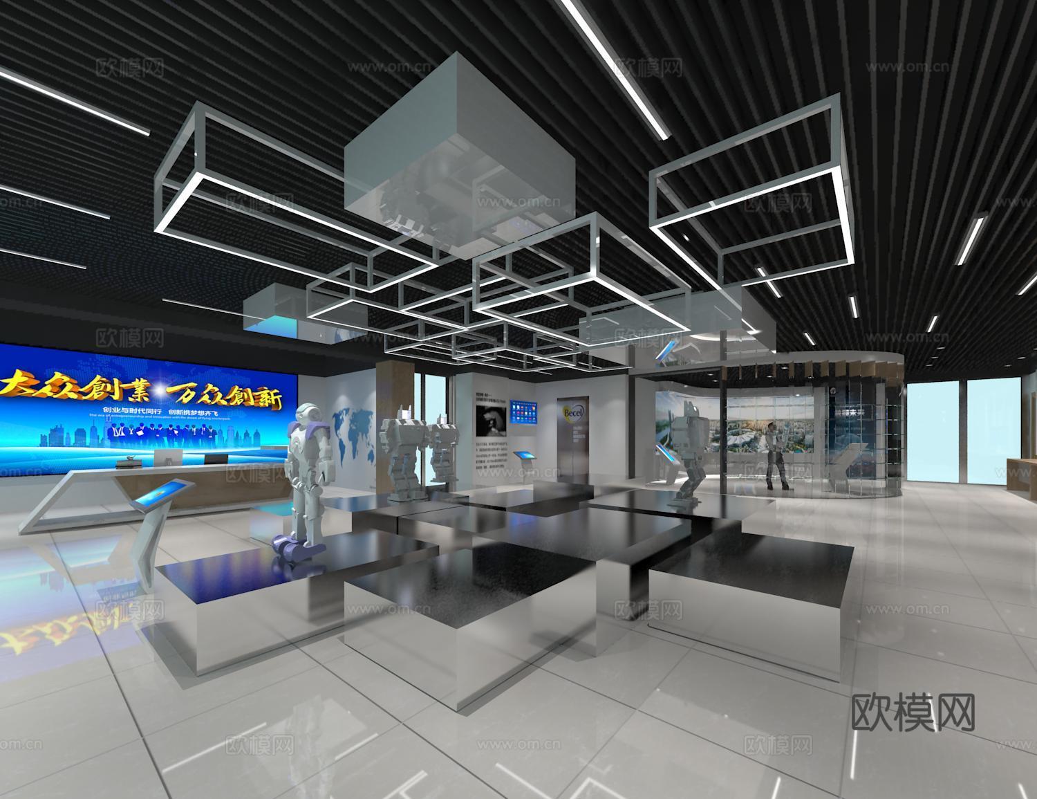 科技展厅效果图设计方案施工图CADcad施工图