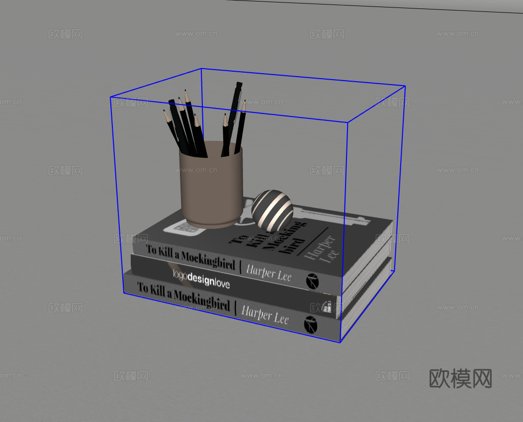 书籍摆件su模型
