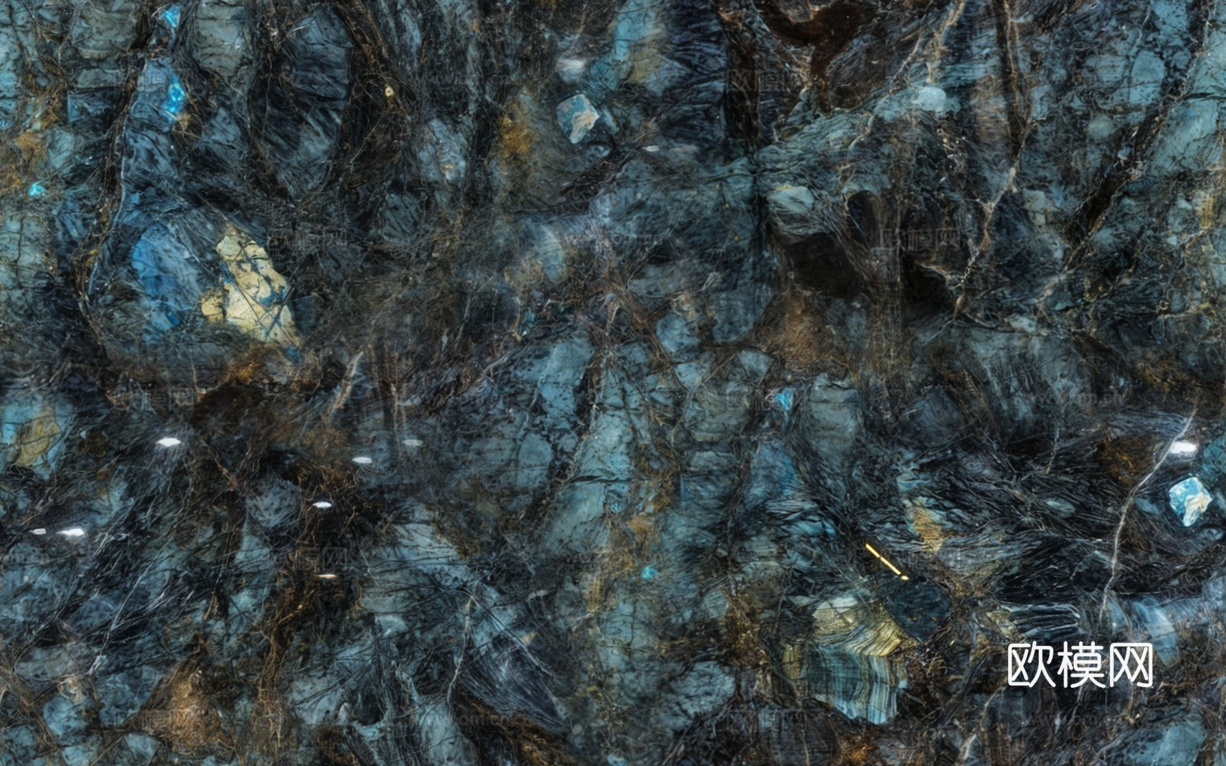 现代蓝色大理石奢石岩板