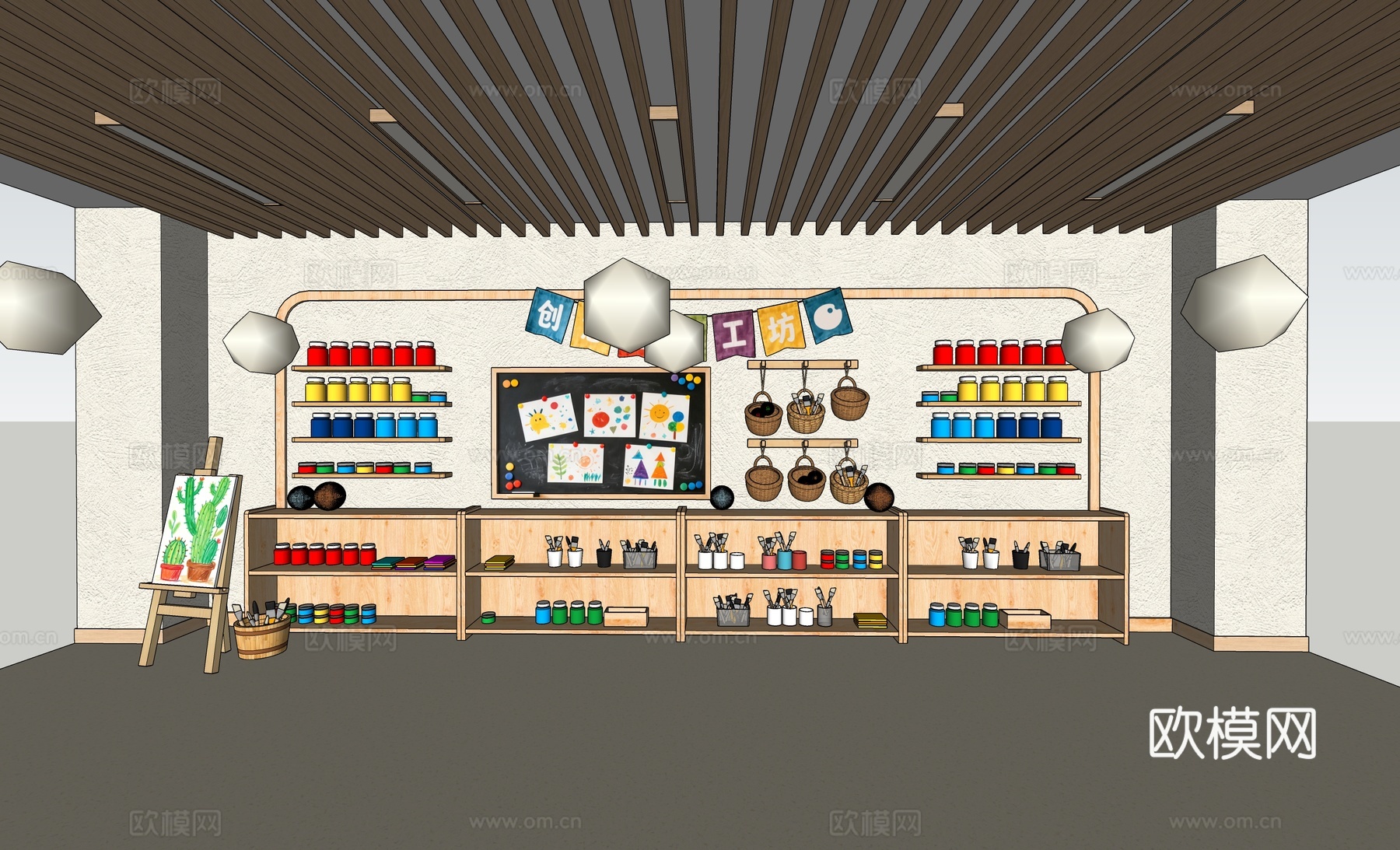 幼儿园文化墙 幼儿园主题墙 幼儿园美术墙su模型