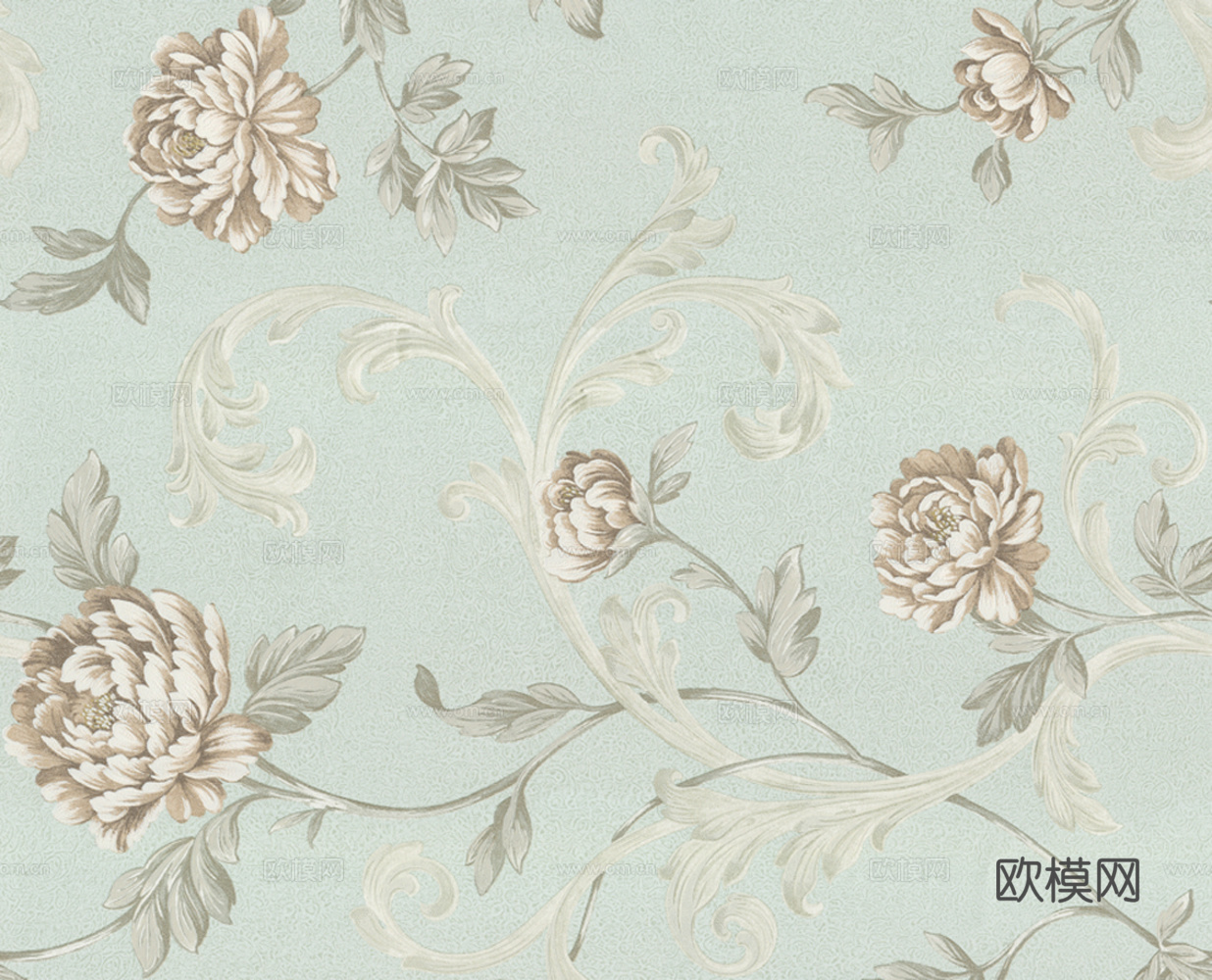 浅蓝色花纹壁纸