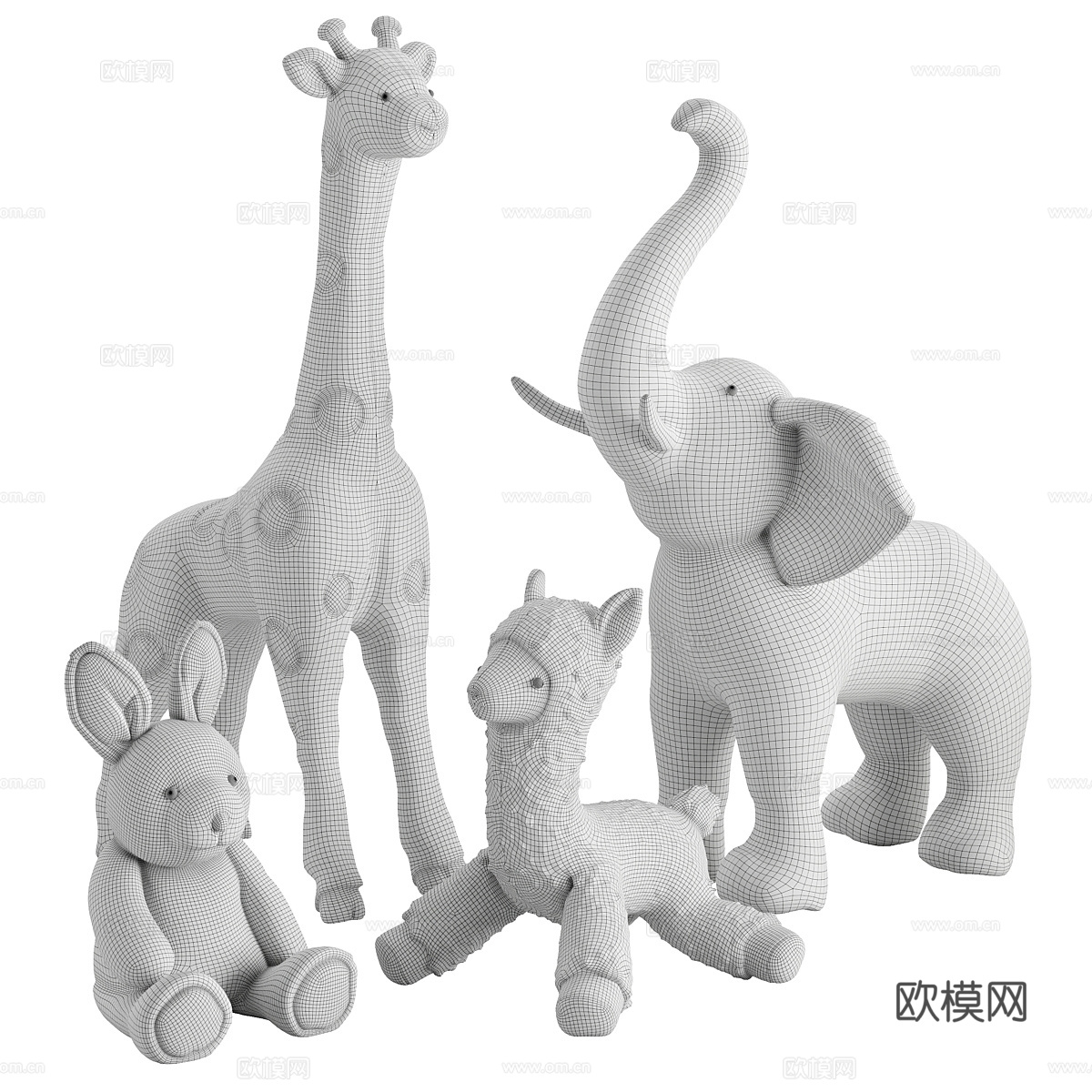 现代毛绒玩偶玩具3d模型下载（渲染图5）