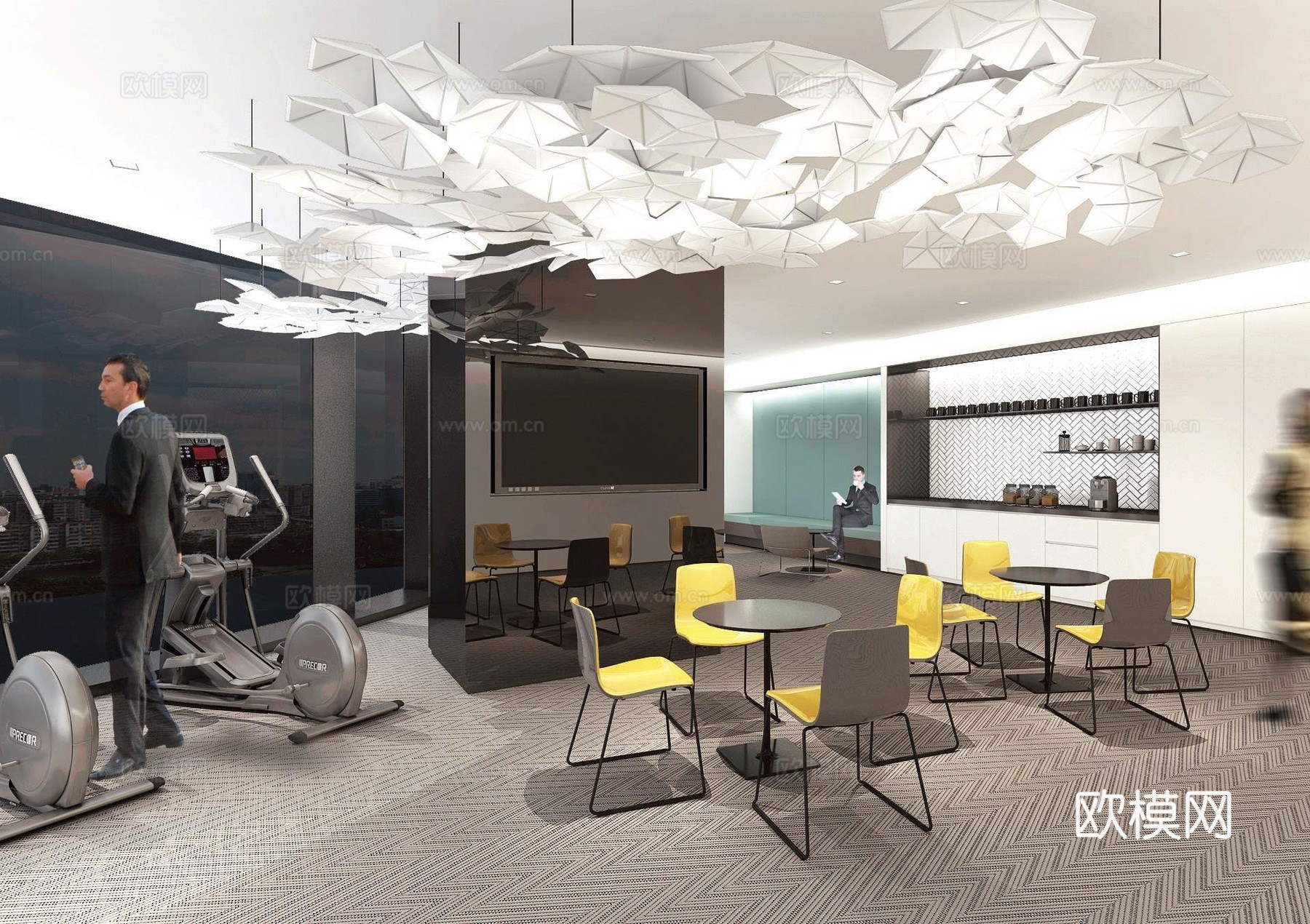 办公室 最新全套施工图 效果图合集cad施工图