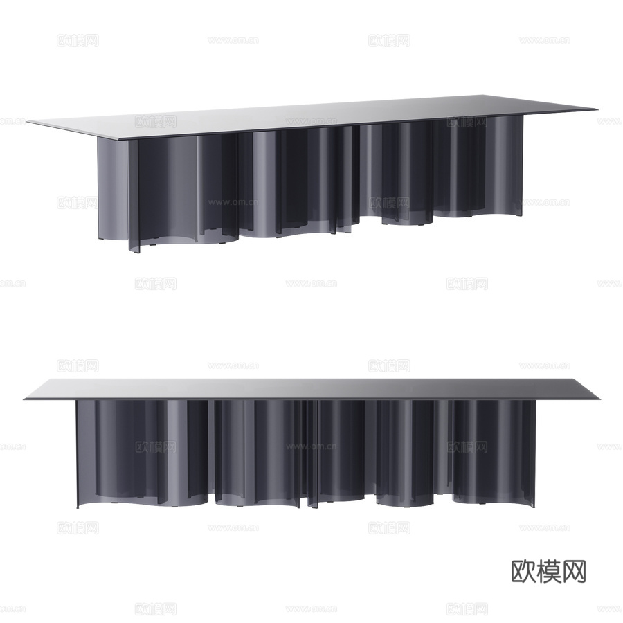 沙发与座椅公司 - 卡瓦利长方形餐桌3d模型下载