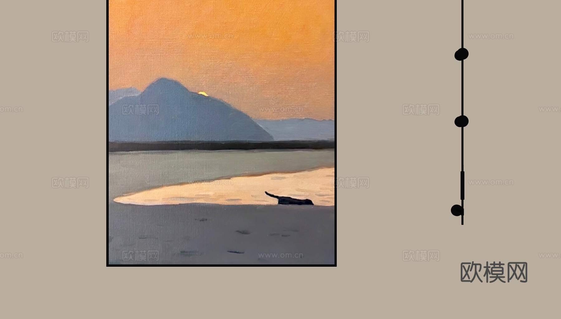 中古风装饰画su模型