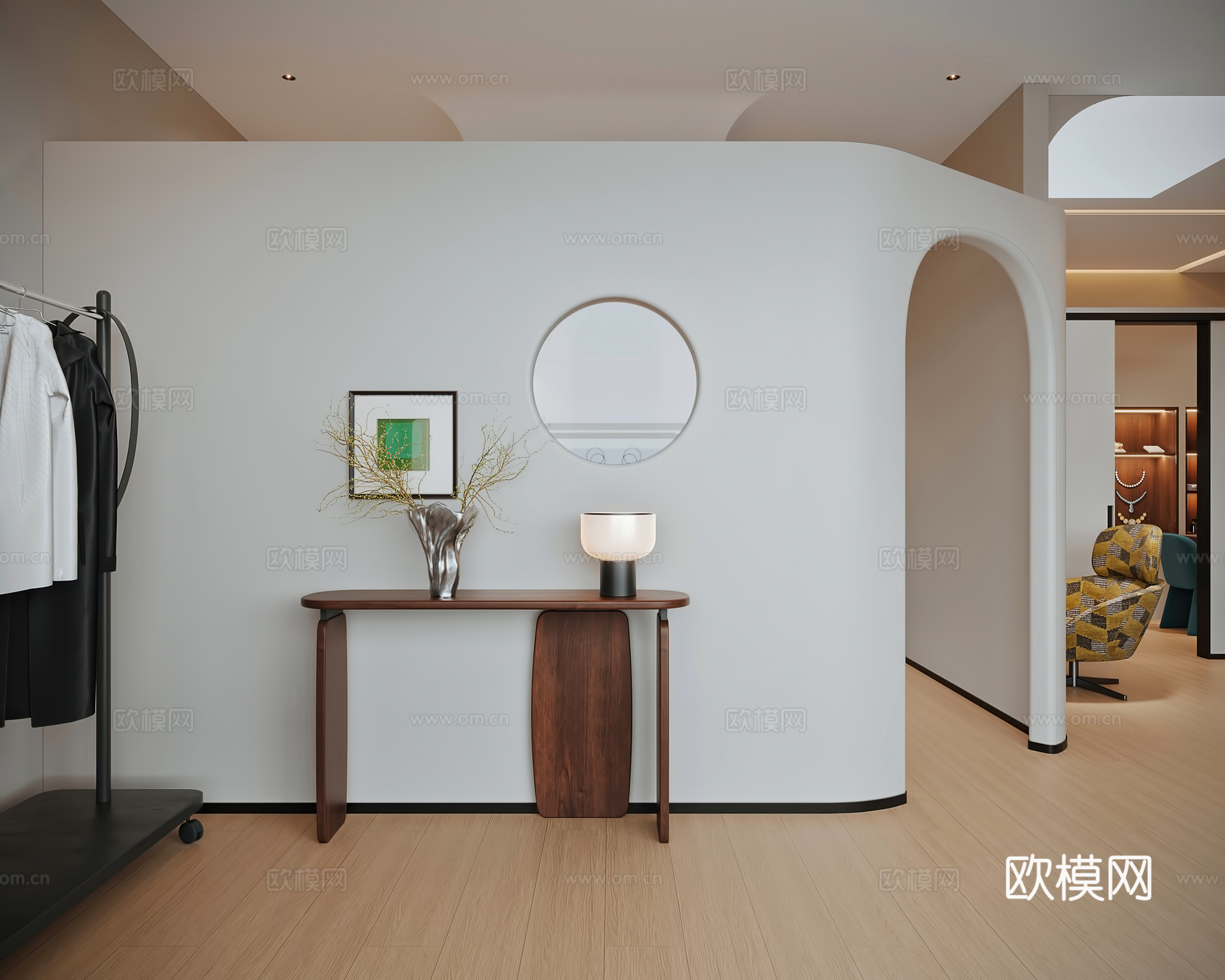 现代办公理发店3d模型