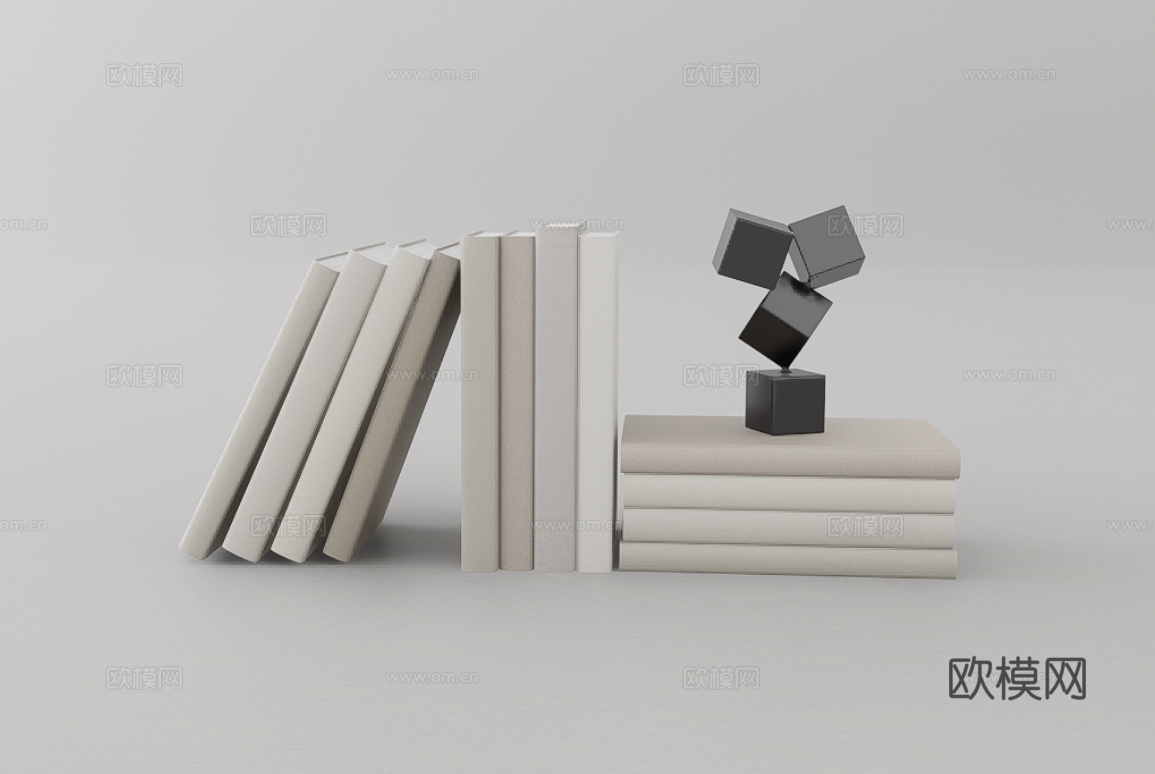 书籍摆件su模型