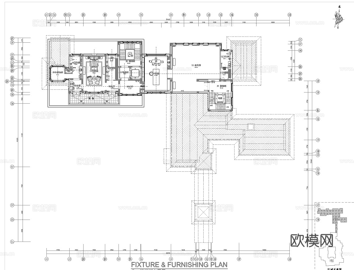 高档办公会所 最新全套施工图 效果图合集cad施工图