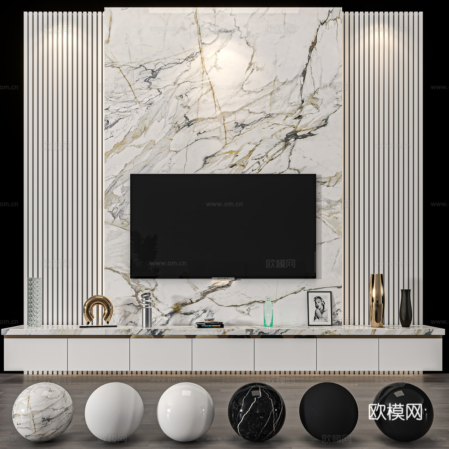 电视套装363d模型下载