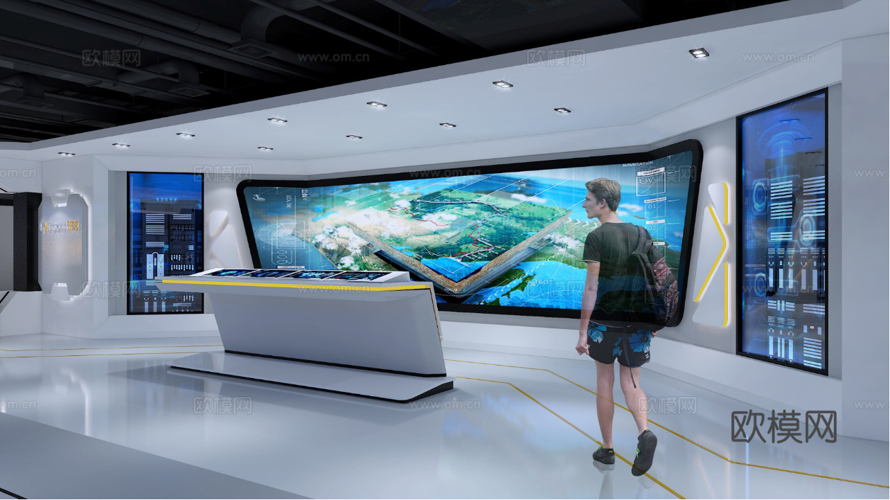 科技展厅效果图设计方案施工图CADcad施工图