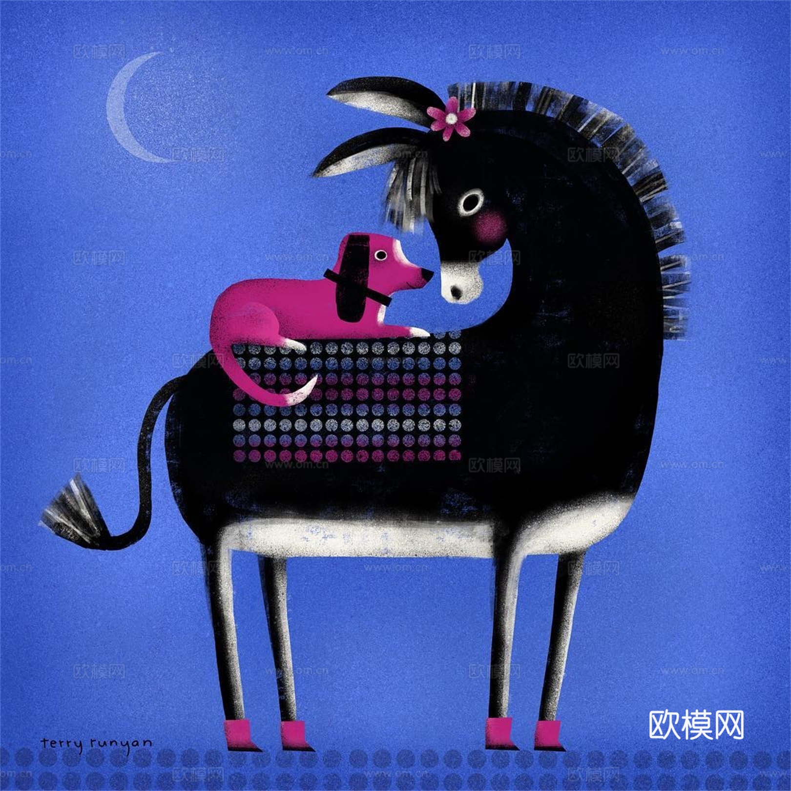 可爱动物手绘创意童趣插画猫咪动物插画治愈系插画可爱儿童插画下载