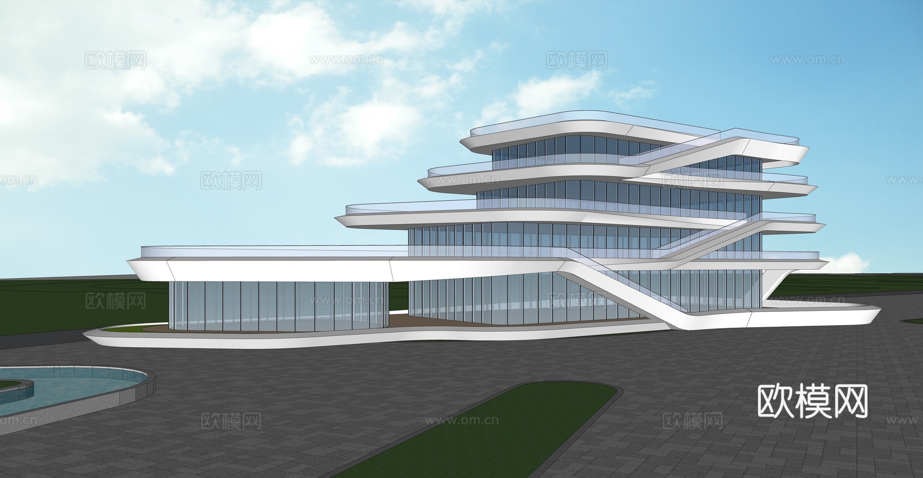 酒店商业su模型