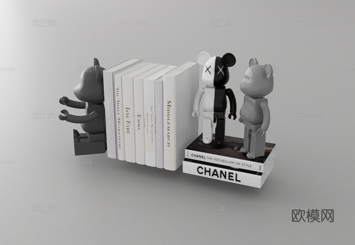书籍摆件su模型