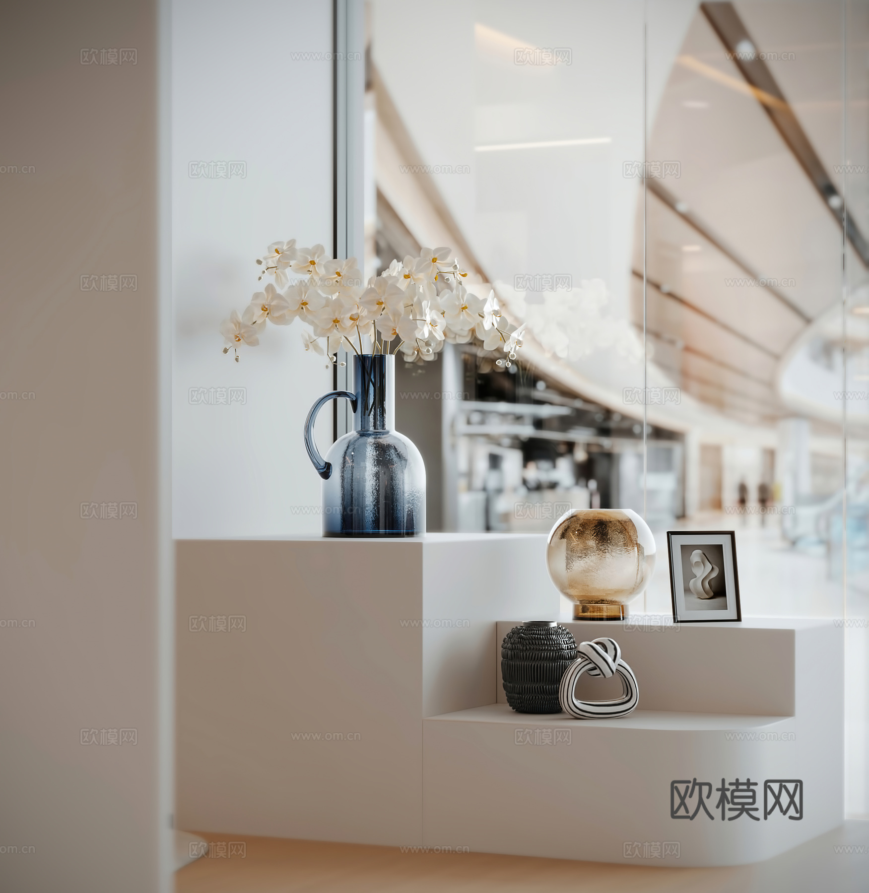 现代办公理发店3d模型