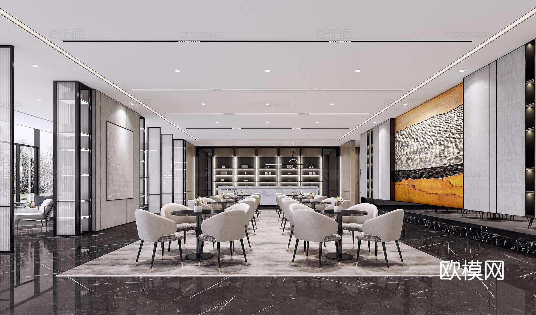 简约售楼部 最新全套施工图 效果图合集cad施工图