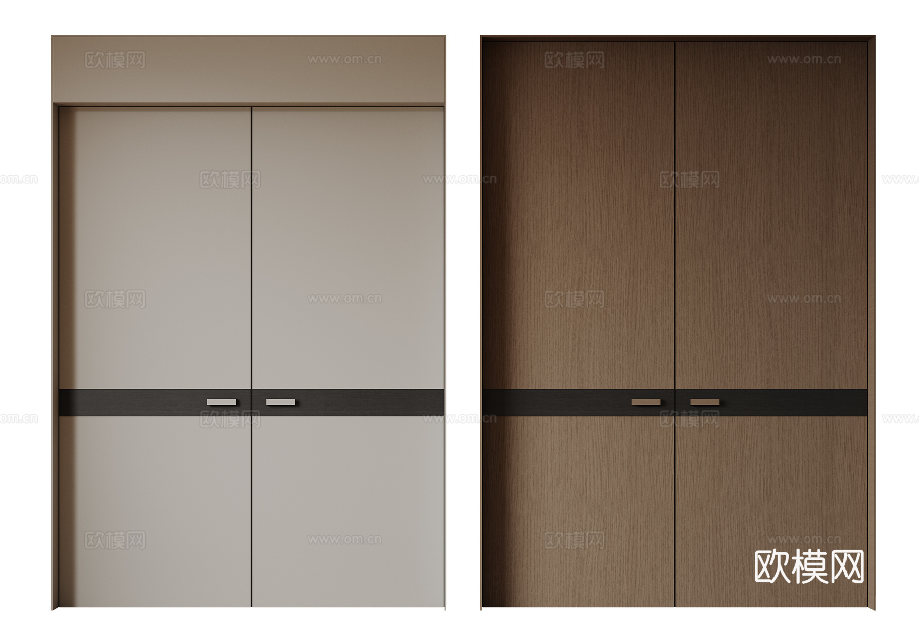 现代极简双开门 中古平开门 入户门 防盗门 通顶对开门 别墅3d模型下载