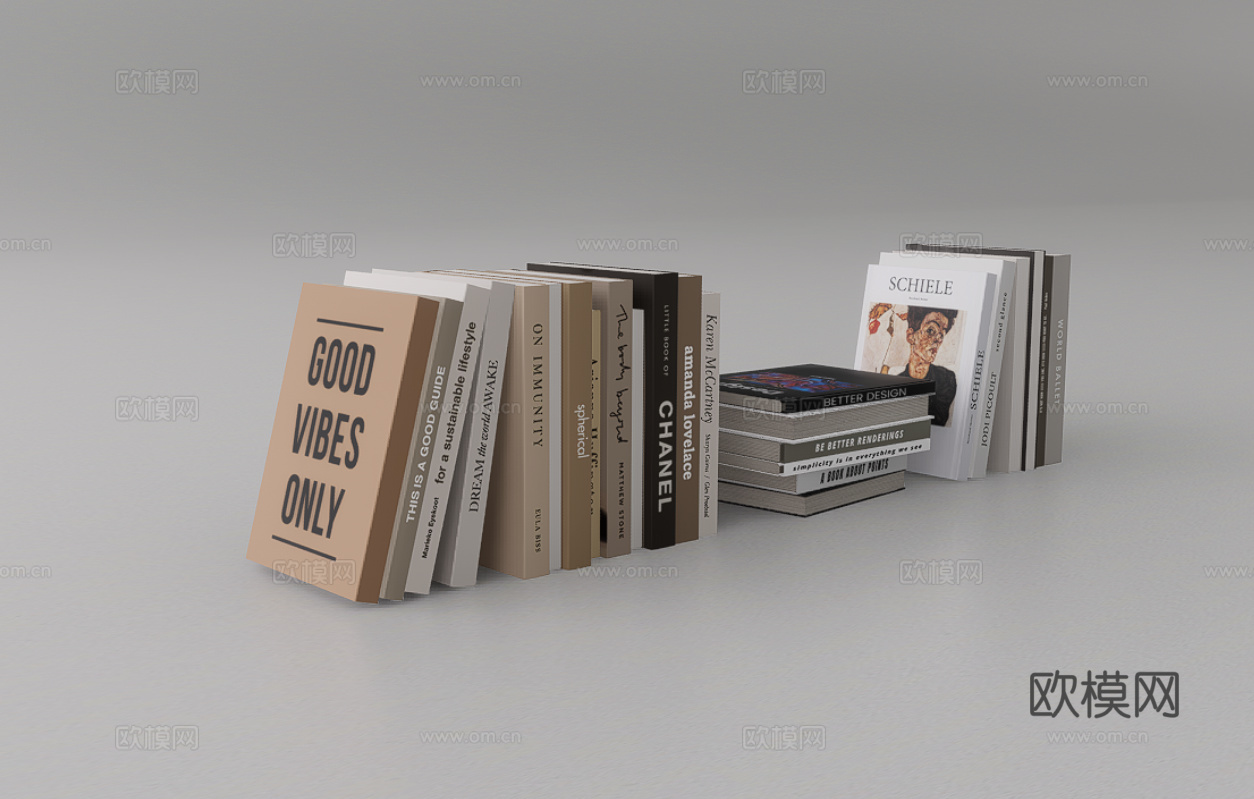 书籍摆件su模型