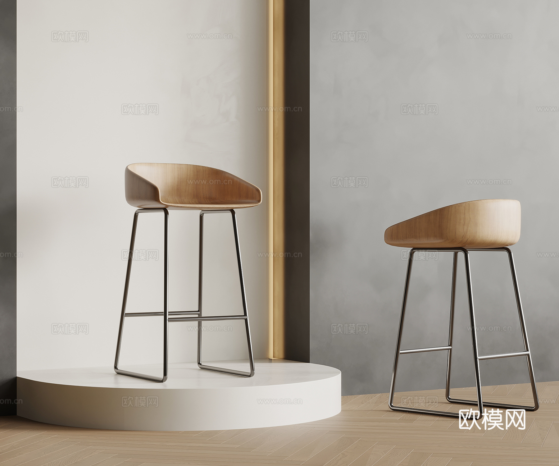 现代简约吧椅 吧凳su模型