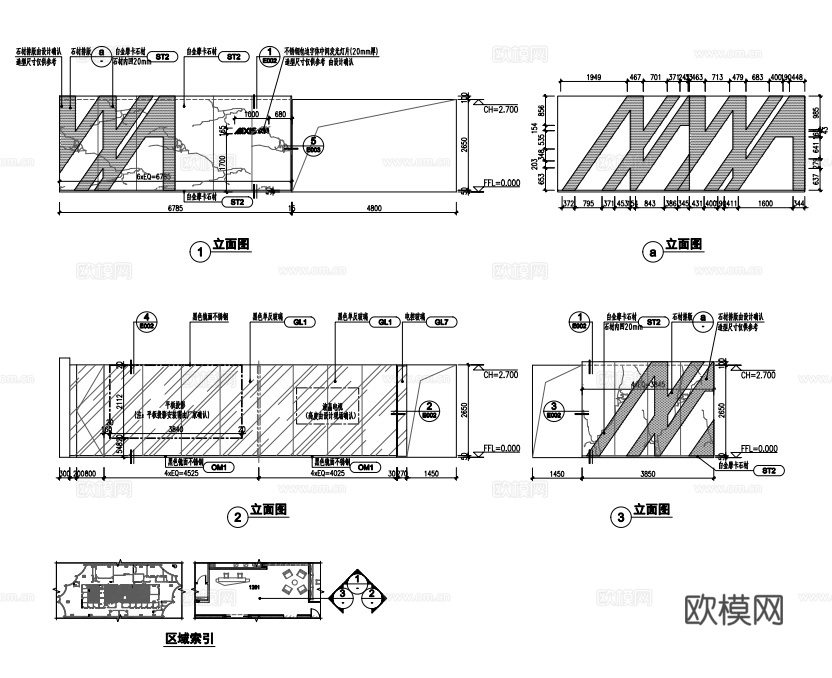 办公室 最新全套施工图 效果图合集cad施工图